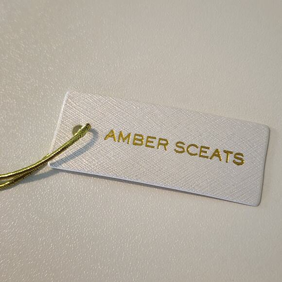 Amber Sceats Reese 24K Crushed Metal Earrings Gold Plated Brass NWT - Picture 3 of 6